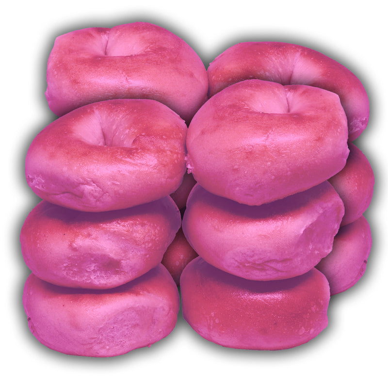 6 Pink Mini Malibu Bagels