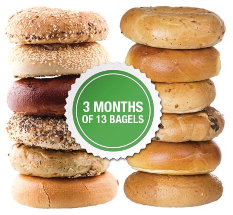 3 Months of 13 New York Bagels Package